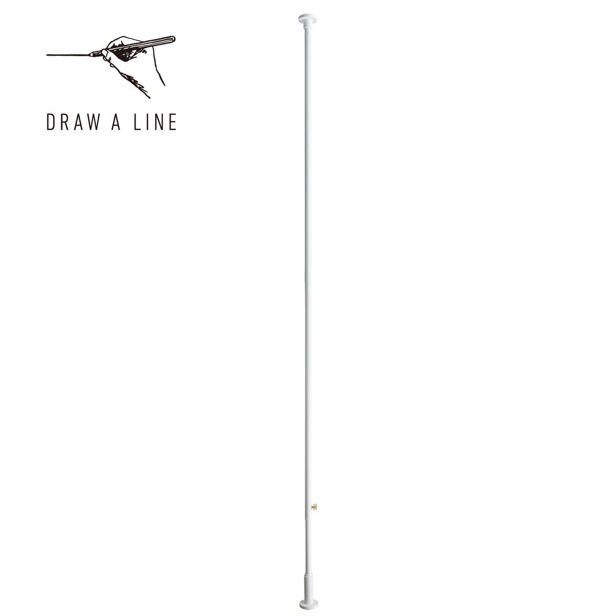 Draw a Line | Tension Rod C | 78.8 to 108.3 in | Vertical Mounting | White